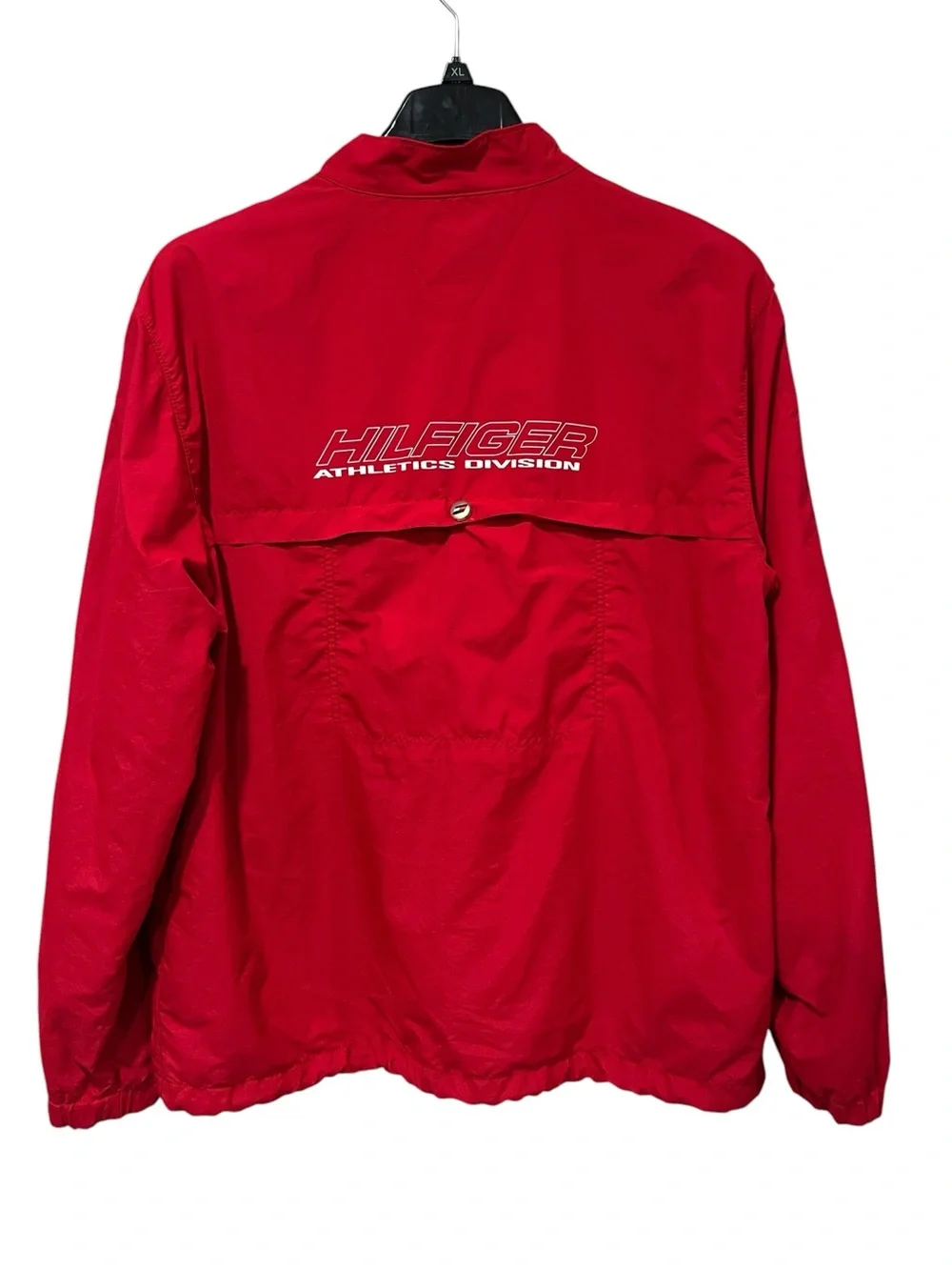 Vintage Tommy Hilfiger Red Lightweight Track Jacket with White Trim Size Large